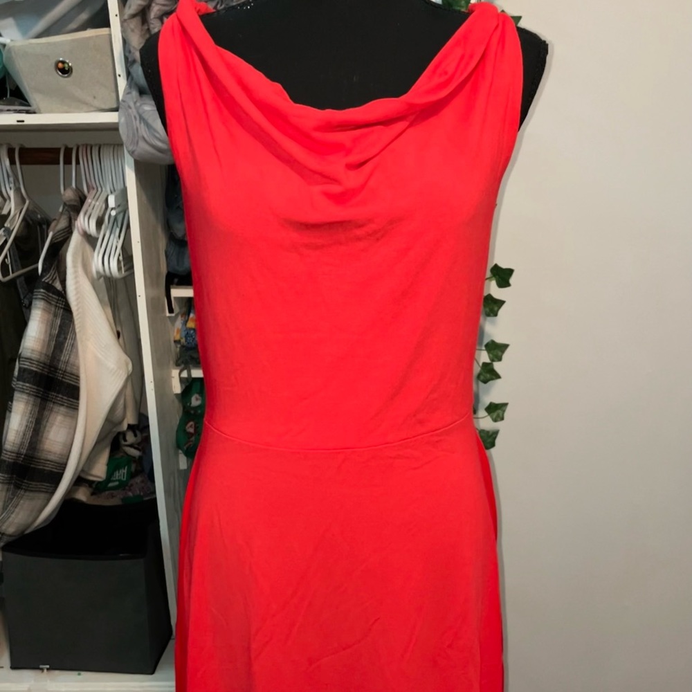 Coral drape dress